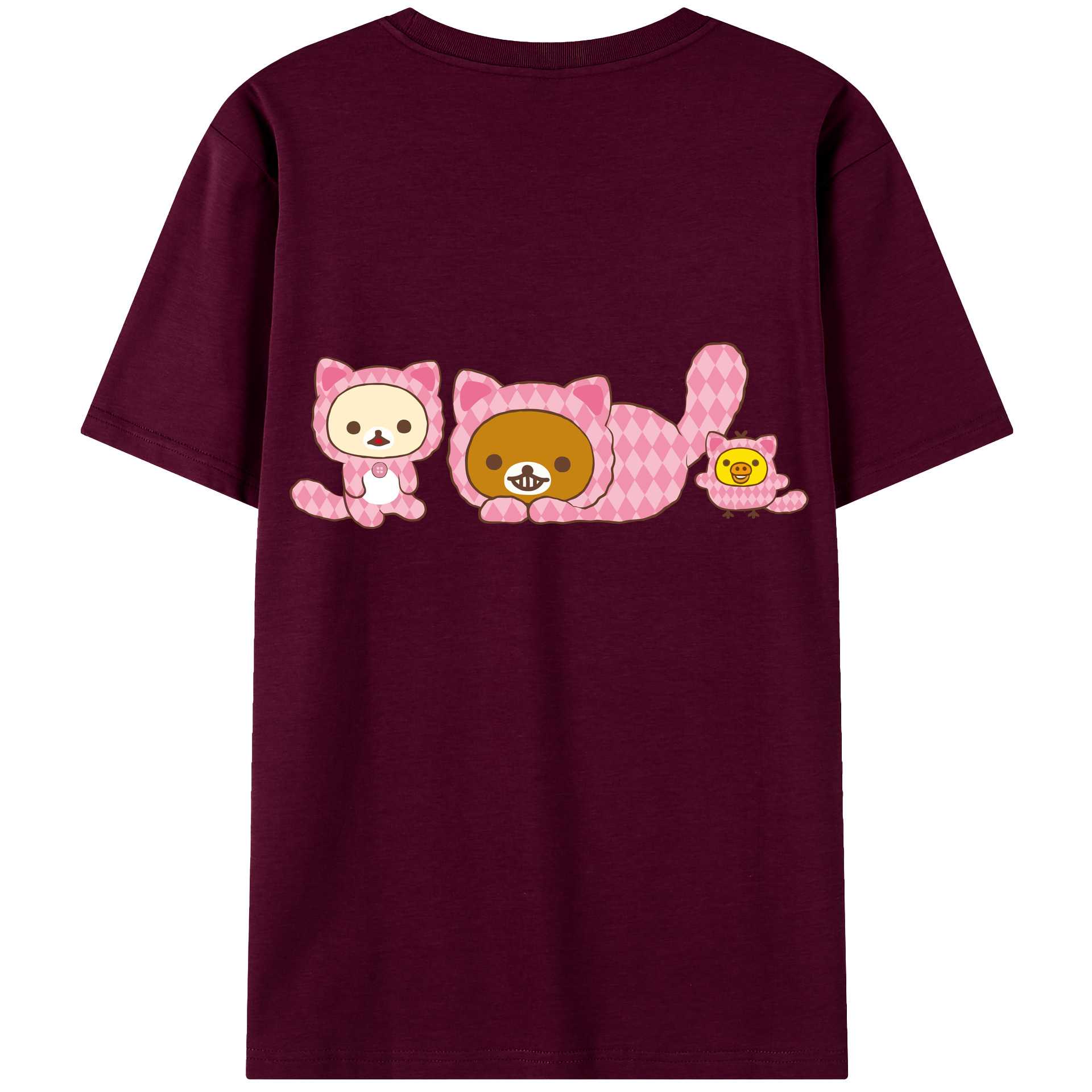 （画像用） リラックマ リラックマ キイロイトリ Rilakkuma Korilakkuma Kiiroitori レディース半袖Tシャツ(バックプリント)